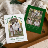 Cartes Pour Fêtes Annuelles Élégante Bow verte Noël 4 Photo