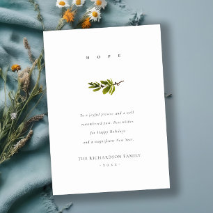 Cartes Pour Fêtes Annuelles Élégante branche de pin minimaliste Noël Espoir