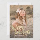 Cartes Pour Fêtes Annuelles Élégante Calligraphie de script blanc Happy Holida (Devant)