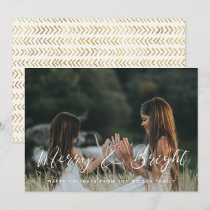 Cartes Pour Fêtes Annuelles Élégante calligraphie Joyeux et Bright Photo