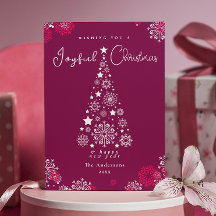 Élégante calligraphie Joyeux Noël magenta
