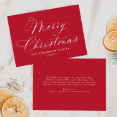 Cartes Pour Fêtes Annuelles Élégante calligraphie Joyeux Noël Rouge Non photo