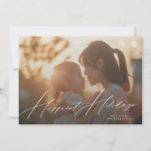 Cartes Pour Fêtes Annuelles élégante calligraphie photo Happest (Devant)