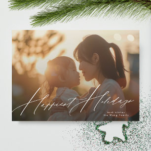 Cartes Pour Fêtes Annuelles élégante calligraphie photo Happest