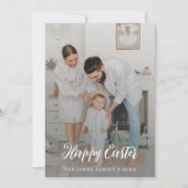 Cartes Pour Fêtes Annuelles Élégante calligraphie rustique Photo Happy Pâques (Devant)