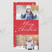 Cartes Pour Fêtes Annuelles Élégante calligraphie Script Joyeux Noël 2 Photo (Devant / Derrière)