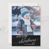 Cartes Pour Fêtes Annuelles Élégante Calligraphie Sombre Année En Revue Photo (Devant)