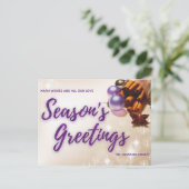 Cartes Pour Fêtes Annuelles Élégante cannelle violet Parties scintillant Scrip (Debout devant)