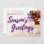 Cartes Pour Fêtes Annuelles Élégante cannelle violet Parties scintillant Scrip (Devant / Derrière)