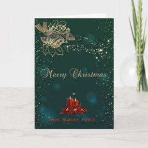 Cartes Pour Fêtes Annuelles Élégante cloche de Noël, bougies