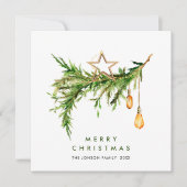 Cartes Pour Fêtes Annuelles Élégante composition bohème de Noël (Devant)