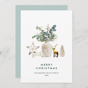 Cartes Pour Fêtes Annuelles Élégante composition de Noël Accueil d'entreprise