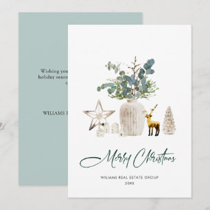 Cartes Pour Fêtes Annuelles Élégante composition de Noël Accueil d'entreprise