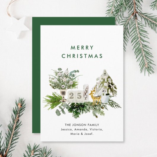 Cartes Pour Fêtes Annuelles Élégante composition de Noël de Bohême Salutation