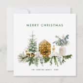 Cartes Pour Fêtes Annuelles Élégante composition de Noël de Bohême Salutation (Devant)