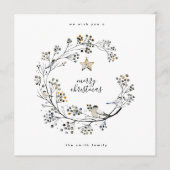 Cartes Pour Fêtes Annuelles Élégante couronne de Kraft bio Joyeux Noël (Devant)