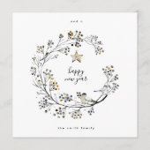 Cartes Pour Fêtes Annuelles Élégante couronne de Kraft bio Joyeux Noël (Dos)