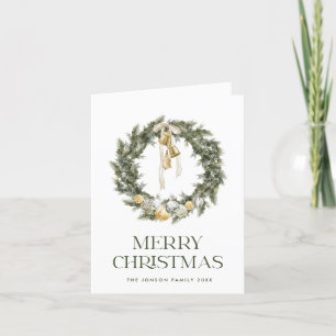 Cartes Pour Fêtes Annuelles Élégante couronne de Noël bohème