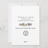 Cartes Pour Fêtes Annuelles Élégante couronne de Noël Cardinal Rouge Entrepris (Dos)