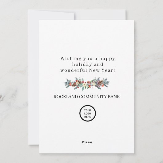 Cartes Pour Fêtes Annuelles Élégante couronne de Noël Cardinal Rouge Entrepris (Dos)