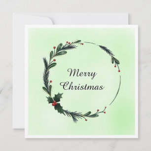 Cartes Pour Fêtes Annuelles Élégante couronne de Noël colorée moderne