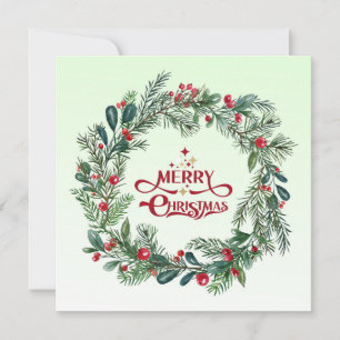 Cartes Pour Fêtes Annuelles Élégante couronne de Noël colorée moderne