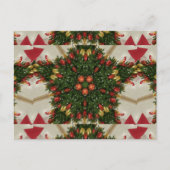 Cartes Pour Fêtes Annuelles Élégante couronne de Noël Rouge Vert Kaleidoscopiq (Devant)