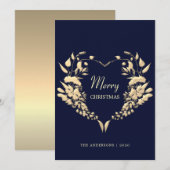 Cartes Pour Fêtes Annuelles Élégante couronne Joyeux Noël (Devant / Derrière)