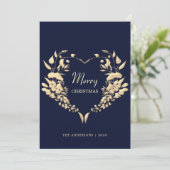 Cartes Pour Fêtes Annuelles Élégante couronne Joyeux Noël (Debout devant)