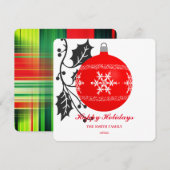 Cartes Pour Fêtes Annuelles Élégante décoration de Noël (Devant / Derrière)