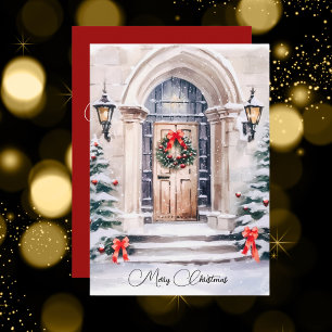 Cartes Pour Fêtes Annuelles Élégante entrée de vacances Joyeux Noël