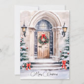 Cartes Pour Fêtes Annuelles Élégante entrée de vacances Joyeux Noël (Devant)