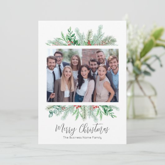 Cartes Pour Fêtes Annuelles Élégante entreprise moderne Joyeux Noël (Debout devant)