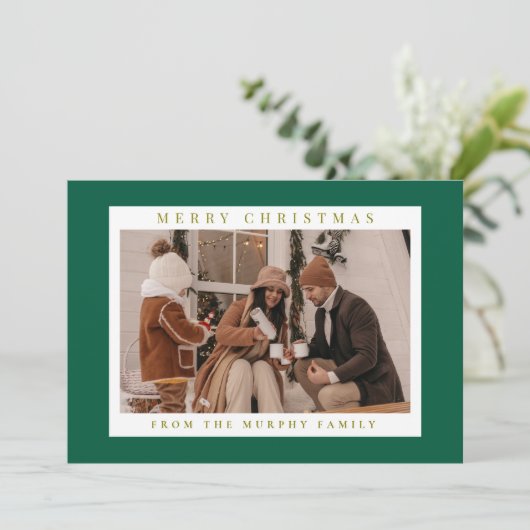 Cartes Pour Fêtes Annuelles Élégante Famille de Noël moderne 1 Photo (Debout devant)