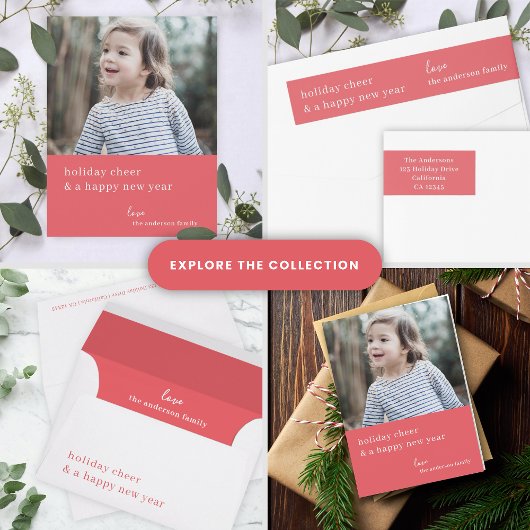 Cartes Pour Fêtes Annuelles Élégante fête de Noël | Raspberry Red Photo