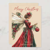 Cartes Pour Fêtes Annuelles Élégante Forestcore Noël Fée (Devant / Derrière)