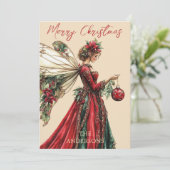 Cartes Pour Fêtes Annuelles Élégante Forestcore Noël Fée (Debout devant)