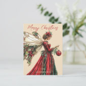 Cartes Pour Fêtes Annuelles Élégante Forestcore Noël Fée (Debout devant)