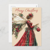 Cartes Pour Fêtes Annuelles Élégante Forestcore Noël Fée (Devant / Derrière)