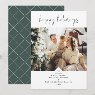 Cartes Pour Fêtes Annuelles Élégante forêt verte Minimale photo de Noël