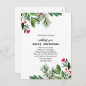 Cartes Pour Fêtes Annuelles Élégante machine à écrire Noël Foliage Holly Berry (Devant / Derrière)