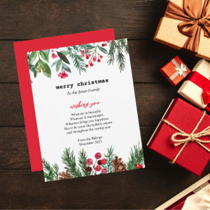 Cartes Pour Fêtes Annuelles Élégante machine à écrire Noël Holly Berry