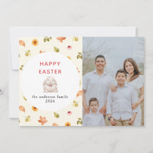 Cartes Pour Fêtes Annuelles Élégante Moderne Florale Joyeuses Pâques Photo de