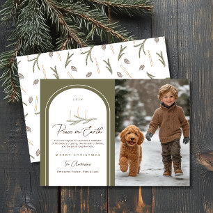 Cartes Pour Fêtes Annuelles Elégante paix botanique sur Terre Photo