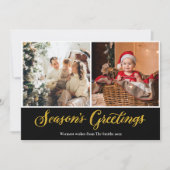 Cartes Pour Fêtes Annuelles Elégante Parties scintillant or Bonnes Fêtes Noël (Devant)