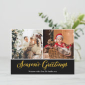 Cartes Pour Fêtes Annuelles Elégante Parties scintillant or Bonnes Fêtes Noël (Debout devant)