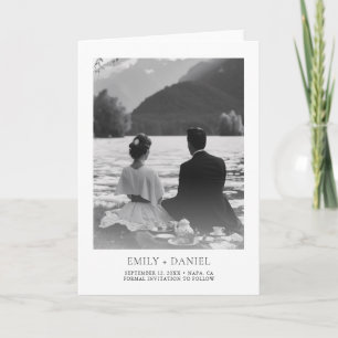 Cartes Pour Fêtes Annuelles Élégante Photo de Mariage Moderne Save the Date