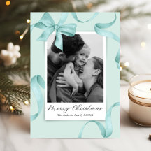 Élégante Photo de Noël avec un Nœud en Teinte de B