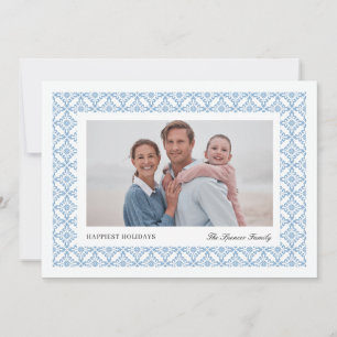 Cartes Pour Fêtes Annuelles Élégante photo de paysage simple en Damas de Noël