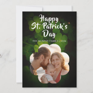 Cartes Pour Fêtes Annuelles Élégante Photo de Trèfle Chanceux St. Patrick